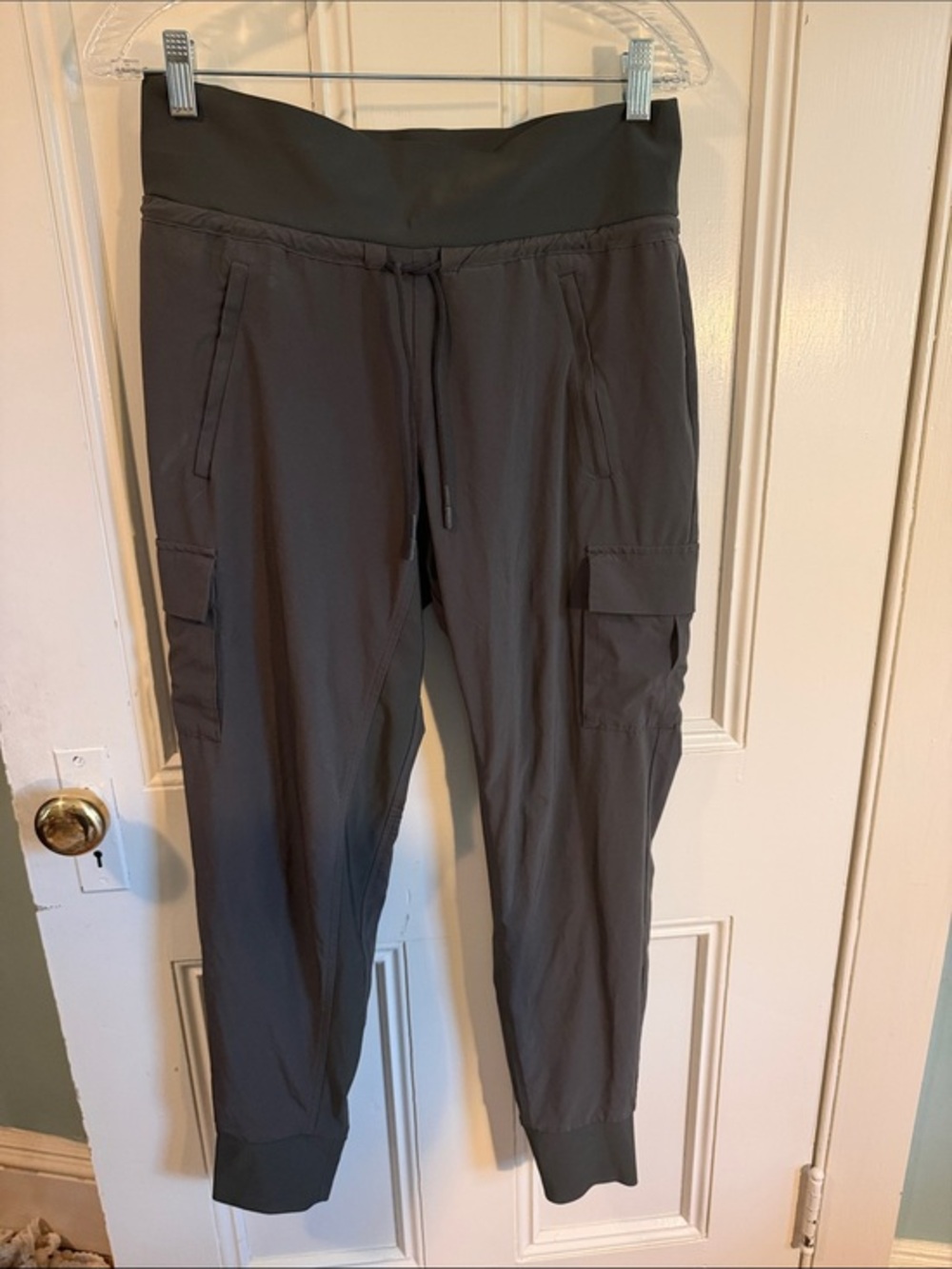 Athleta Dark Gray Cargo Joggers with Elastic Waist